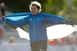 Liina Laasma Rang vierzehn mit 56,93&nbsp;m