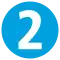 2 als weiße Ziffer in blau gefülltem Kreis