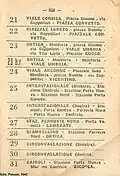 Linienübersicht der Straßenbahn Mailand von 1942: Weil mit Schreibmaschinen keine zweistelligen Linienbezeichnungen durchgestrichen werden konnten, ist die gestrichene Linie 23 als Linie 23 b.r. dargestellt, wobei das Kürzel b.r. für barrato steht