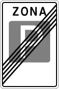 Zeichen 544: Ende der Parkzone