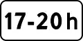 Zeichen 826: Zeitliche Beschränkung (nur 17:00 bis 20:00 Uhr)
