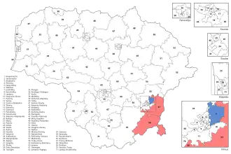 Direktmandate – Gewonnen in der ersten Runde ﻿Wahlallianz der Polen – Christliche Familienallianz (LLRA-KŠS) ﻿Heimatunion – Litauische Christdemokraten (TS-LKD)