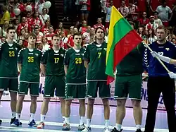 Aidenas Malašinskas (Nr. 7) im Trikot der litauischen Nationalmannschaft.