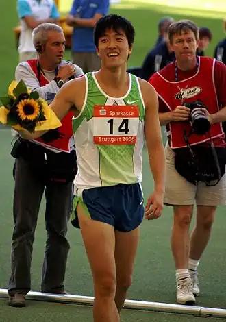Liu Xiang beim Weltfinale in Stuttgart 2006