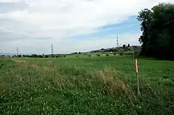 Lobsigensee – Ausgrabungsfeld im Hintergrund Seedorf