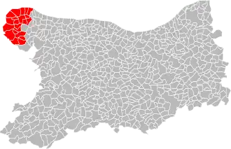 Lage des Gemeindeverbandes im Département Calvados
