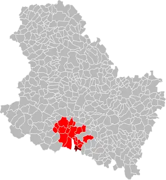 Lage des Gemeindeverbandes im Département Yonne