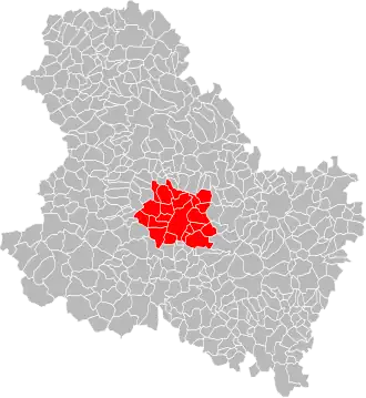 Lage des Gemeindeverbandes im Département Yonne