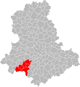 Lage der CC des Monts de Châlus im Département Haute-Vienne