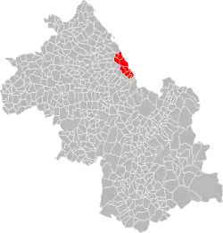 Lage der CC Les Vallons du Guiers im Département Isère