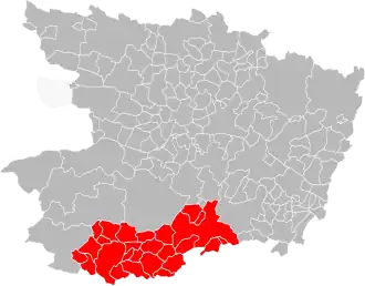 Lage der CA du Choletais im Département Maine-et-Loire