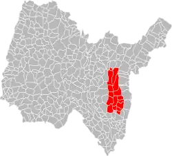 Lage der CC du Valromey im Département Ain