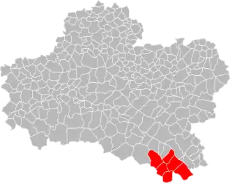 Lage der CC du Canton de Châtillon-sur-Loire im Département Loiret