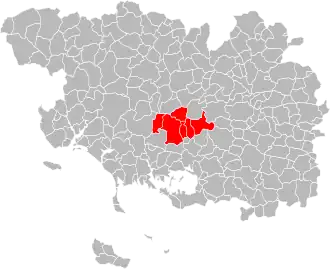 Lage der Communauté de communes du Loc’h im Département Morbihan