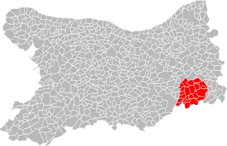 Lage des Gemeindeverbandes im Département Calvados