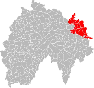 Lage der Communauté de communes du Pays de Massiac im Département Cantal