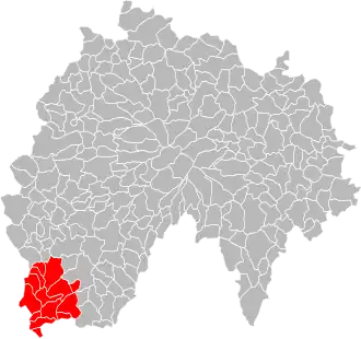 Lage der Communauté de communes du Pays de Maurs im Département Cantal