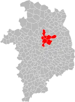 Lage der CC Les Terroirs d’Angillon im Département Cher