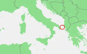 Karte von Straße von Otranto