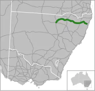 Übersichtskarte Gwydir Highway