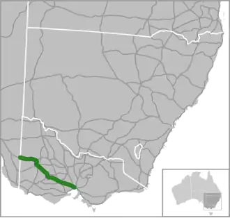 Übersichtskarte Western Highway in Australien