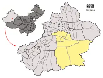 Lage Bayingolins in Hebei, China