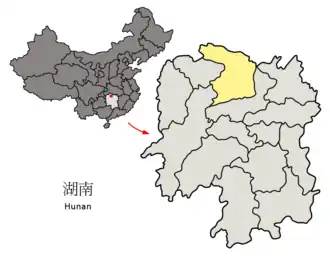 Lage von Changde in Hunan