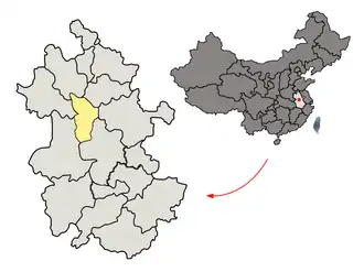 Lage Huainans in Anhui