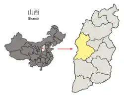 Lage Lüliangs in Shanxi