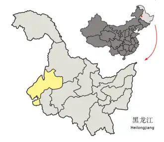 Lage Qiqihars in Heilongjiang