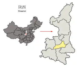 Lage Xi’ans in der Provinz Shaanxi