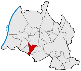 Lage von Beiertheim-Bulach in Karlsruhe