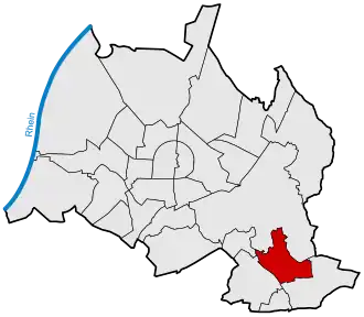 Lage von Hohenwettersbach in Karlsruhe