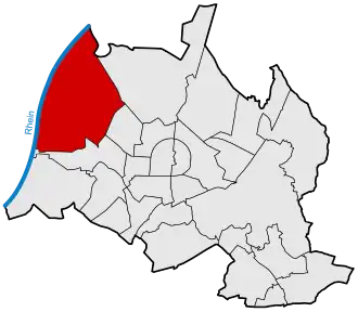 Lage von Knielingen in Karlsruhe