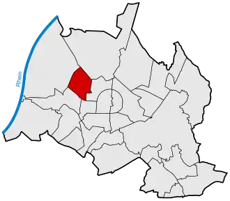 Lage von Nordweststadt in Karlsruhe
