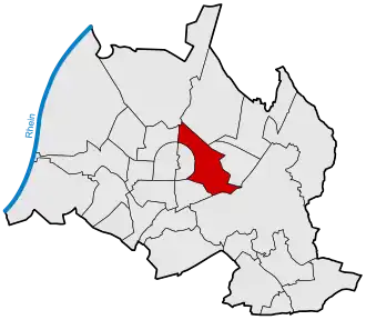 Lage von Oststadt in Karlsruhe