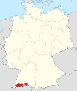 Lage des Regionalverbands Hochrhein-Bodensee in Deutschland