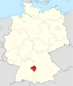 Lage des Regionalverbands Ostwürttemberg in Deutschland