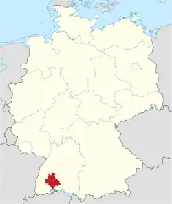 Lage des Regionalverbands Schwarzwald-Baar-Heuberg in Deutschland