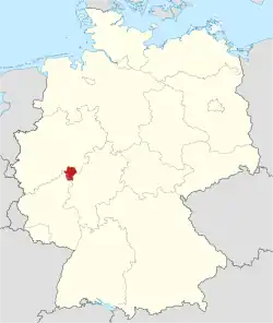 Lage des Siegerlandes in Deutschland