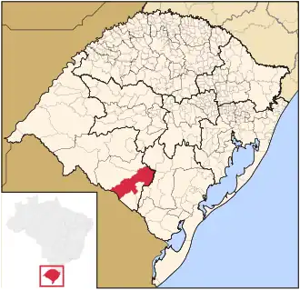 Lage von Bagé in Rio Grande do Sul