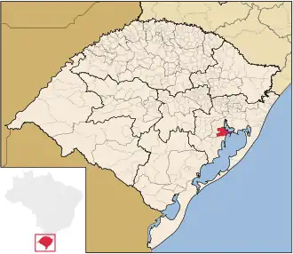 Lage von Barra do Ribeiro in Rio Grande do Sul