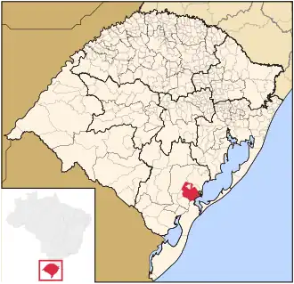 Lage von Pelotas in Rio Grande do Sul