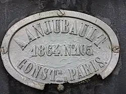 Fabrikschild der Société Anjubault von 1864
