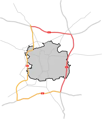 Übersichtskarte Autobahnring Łódź