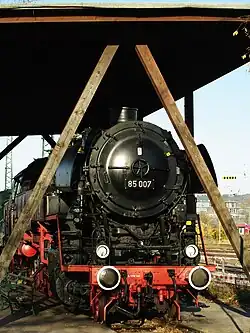 85 007 im Bahnbetriebswerk Freiburg