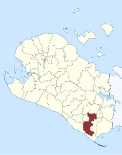 Lage des Tågerup Sogn in der Lolland Kommune