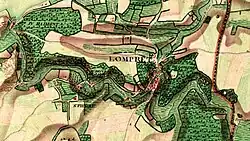 alte österreichische Karte von Lompret (ca.&nbsp;1777)