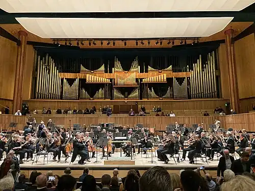 London Philharmonic Orchestra before a concert at the Royal Festival Hall October 2022