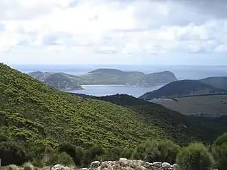 Blick vom Leuchtturm auf Deal Island zu Erith Island